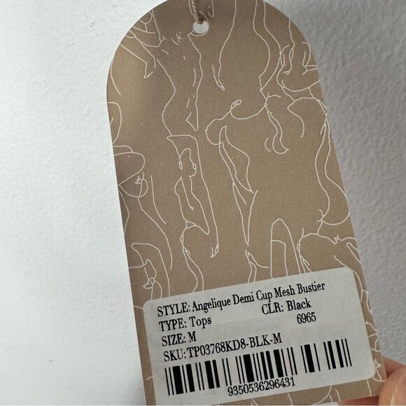 Meshki Angelique Demi cup mesh bustier top size medium - Picture 4 of 6